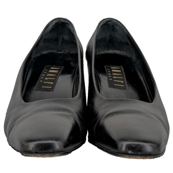 ALMALFI Pumps Size 9C Black 1 1/2 " Heel Leather Italy Designer Cocktail Party - Picture 4 of 10